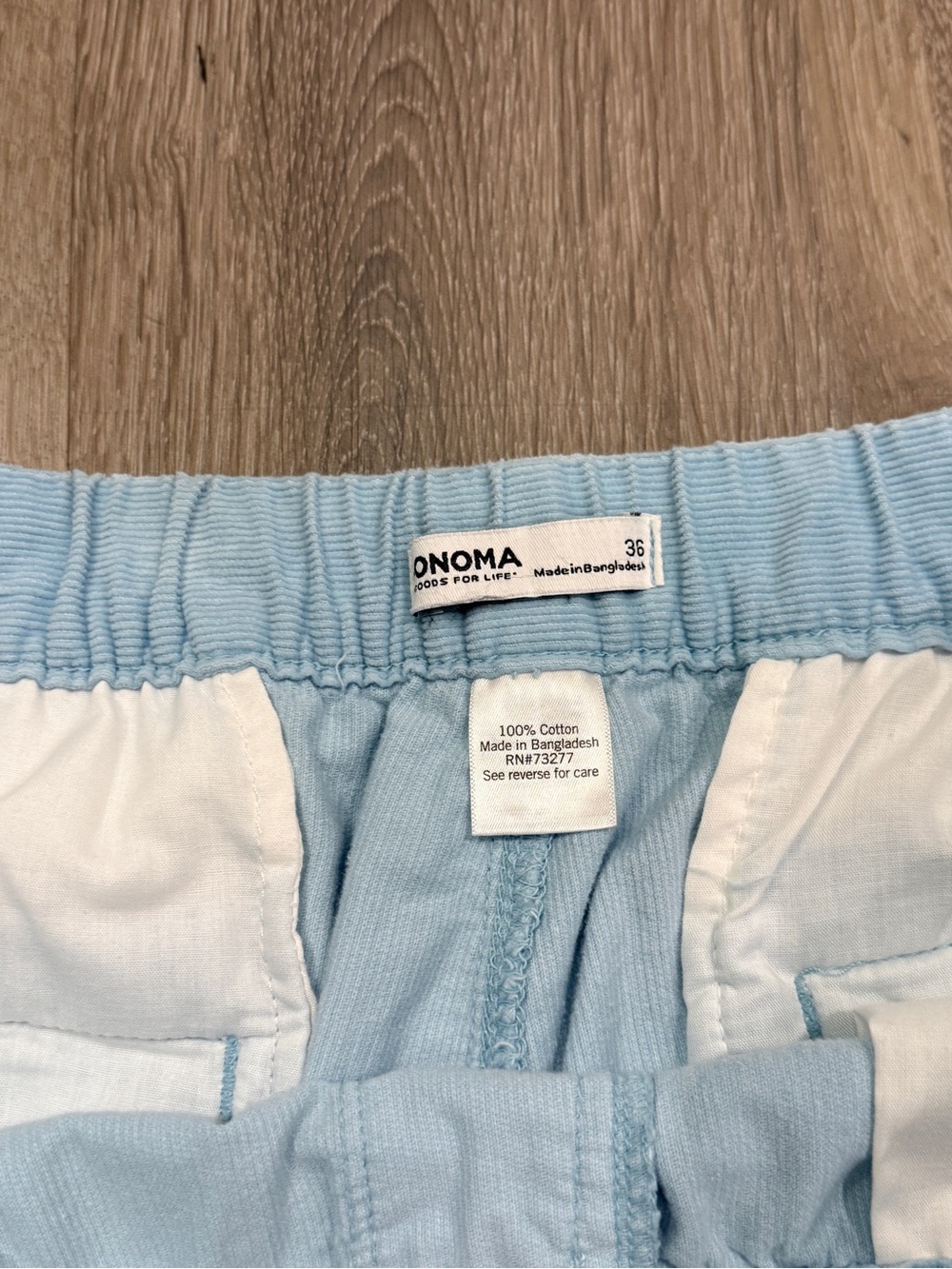 Sonoma Men's Light Blue Corduroy Drawstring Shorts Size 36 - Picture 9 of 9